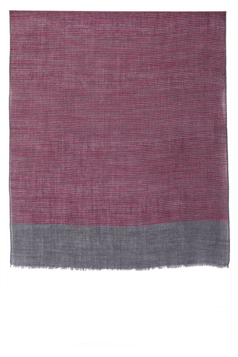 Twilight Stripes Wool Scarf - Grey Maroon | SVEŽElife