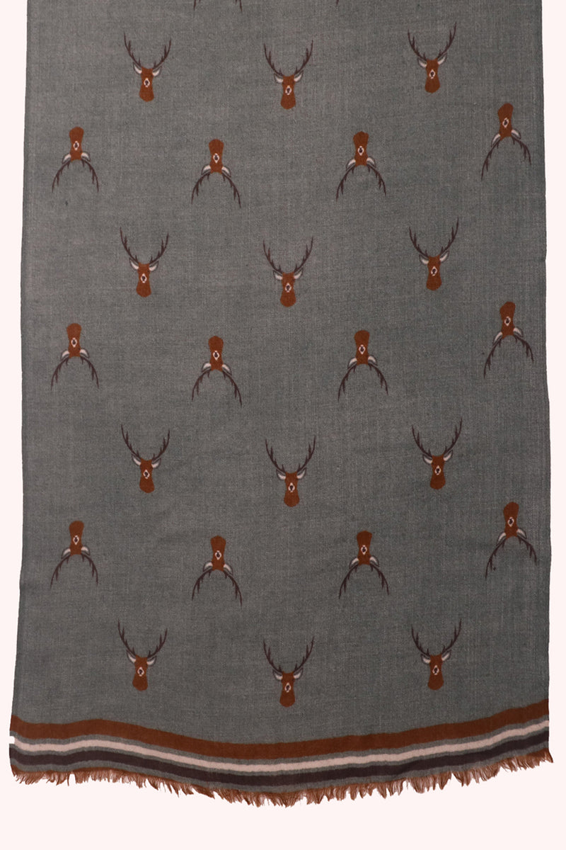Highland Stag Wool Scarf - Green | SVEŽElife