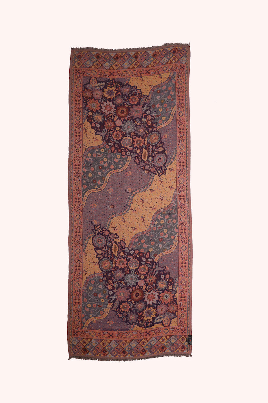 Flower Forest Jacquard Wool Scarf - Multicoloured | SVEŽElife