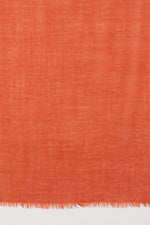SVEZE Plain Weave Gauze Merino Wool Scarf - Teracotta - Flat Look