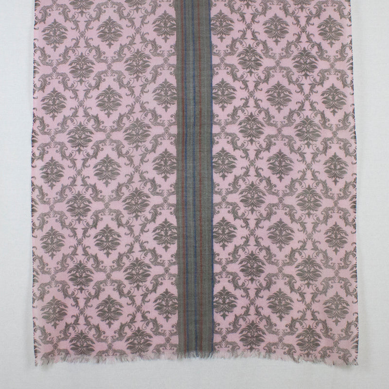 Arabian Tile Print Merino Wool Scarf - Rose Pink
