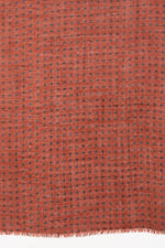 SVEZE Bandhani Print Merino Wool Scarf - Dark Terracotta - Flat Look