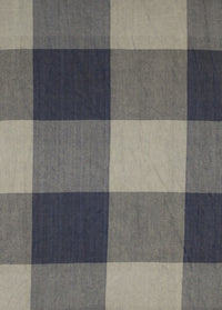 Box Checks Twill Weave Cotton Scarf - Grey Beige