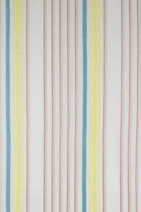 Modern Stripes Cotton Scarf - Crimson Teal Yellow