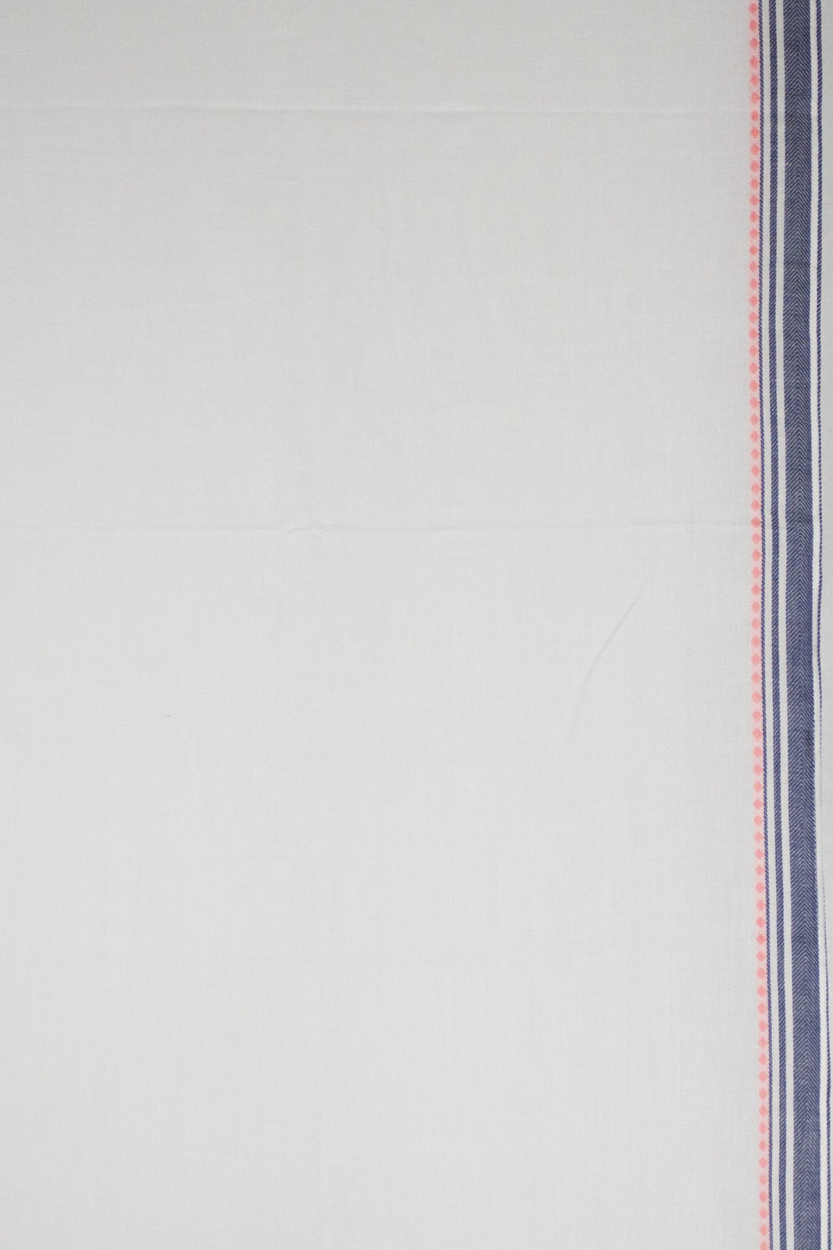 Classic South Border Cotton Scarf - White