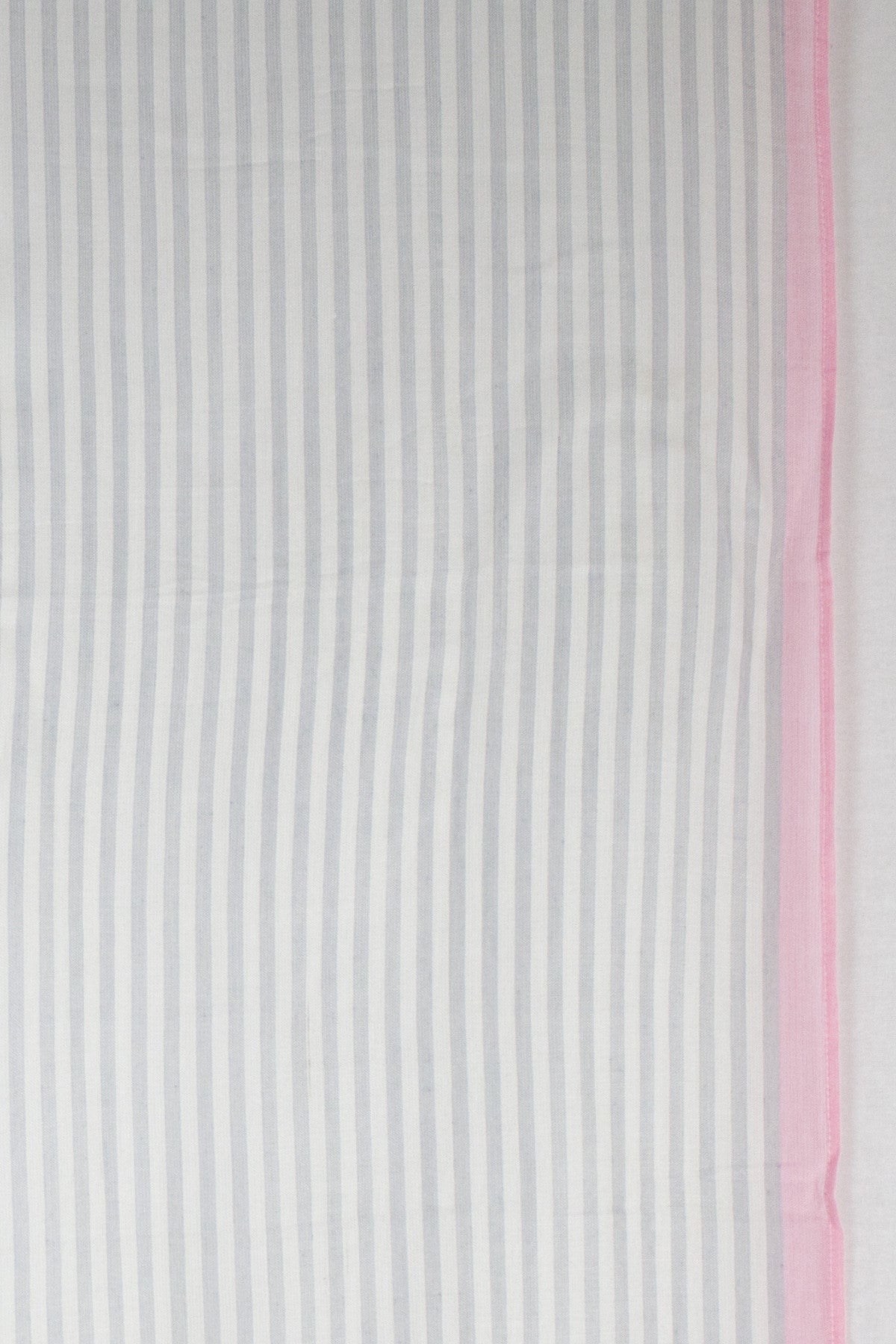 Classic Stripe with Neon Pink Border Viscose Scarf - Grey White Neon Pink