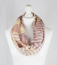 Chambray Stripe Cotton Scarf - Orange Red Yellow