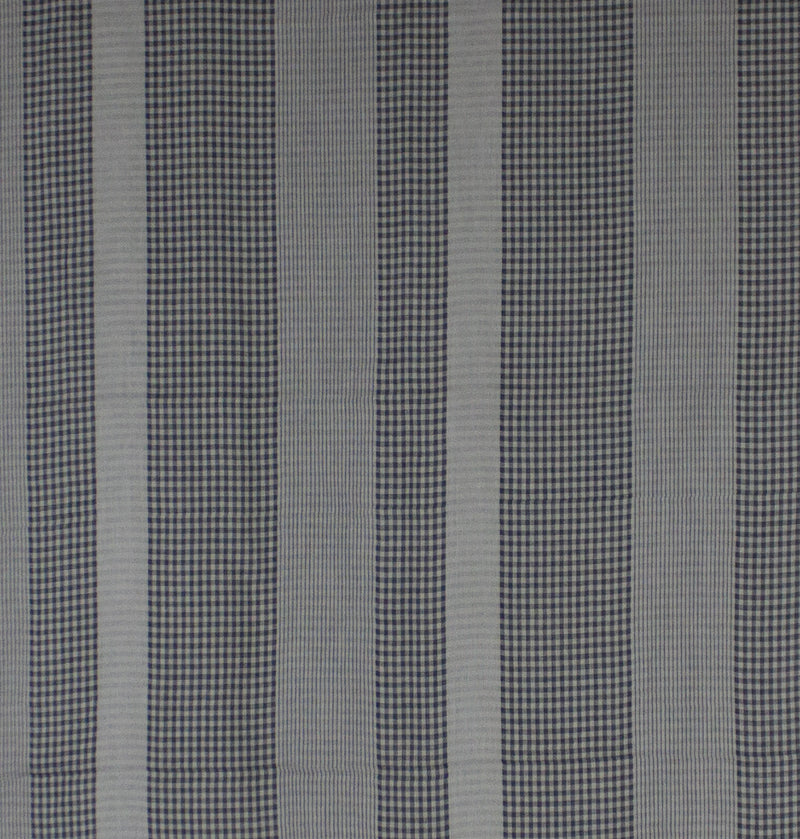 Checks and Stripes Cotton Scarf - Cement Black