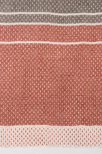 SVEZE Hazy Brush Print Linen Cotton Scarf - Terracotta Grey White - Flat Look