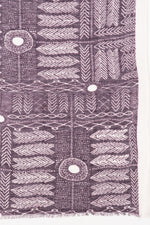 SVEZE Tribal Print Linen Cotton Scarf - Plum - Flat Look