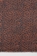 SVEZE Triangle Print Cotton Modal Scarf - Orange Black - Flat Look