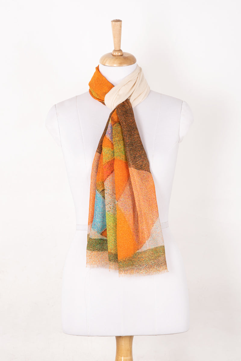 SVEZE Snail Print Cotton Modal Scarf - Multicoloured - Regular Drape