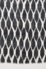 SVEZE Ikat Printed Linen Scarf - Black White - Flat Look