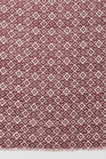 Sveze - Tribal Tile Print Linen Cotton Scarf - Burgundy - Flat Look