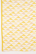 SVEZE Sketchy Triangle Print Cotton Modal Scarf - Lime Multi - Flat Look
