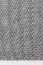 SVEZE Hexagon Wheel Print Linen Cotton Scarf - Black - Flat Look