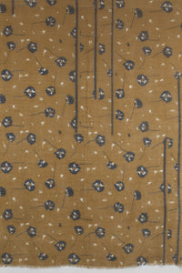 Poppy Flower Merino Wool Scarf - Ochre