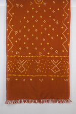 Bandhani Tie Dye Wool Scarf - Orange