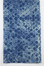 Shibori Tie Dye Scarf - Blue Semi Circle
