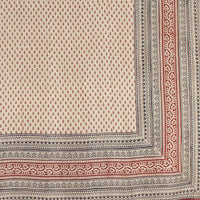 Mini Spade Print Bagh Hand-block Print Silk Square Scarf - Red