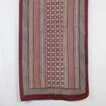 Checks & Stripes Bagh Hand-block Print Silk Scarf - Red