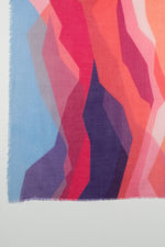 Abstract Peaks Merino Wool Scarf - Pink Multi