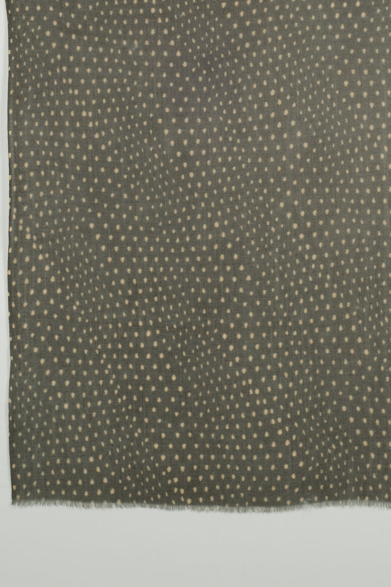 Polka Dots Illusion Merino Wool Scarf - Green