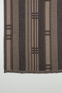 Checks & Stripes Abstract Fine Wool Jacquard Scarf – Black | SVEŽElife