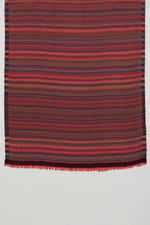 Vivid Stripes Reversible Cashmere Wool Scarf - Brown Multi-Coloured
