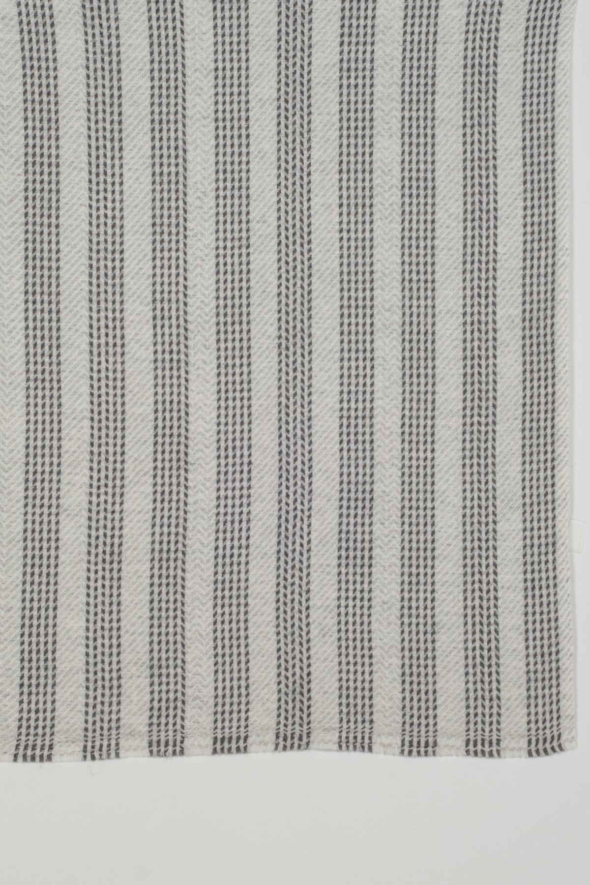 Chevron Stripe Bands Cashmere Wool Scarf - Grey