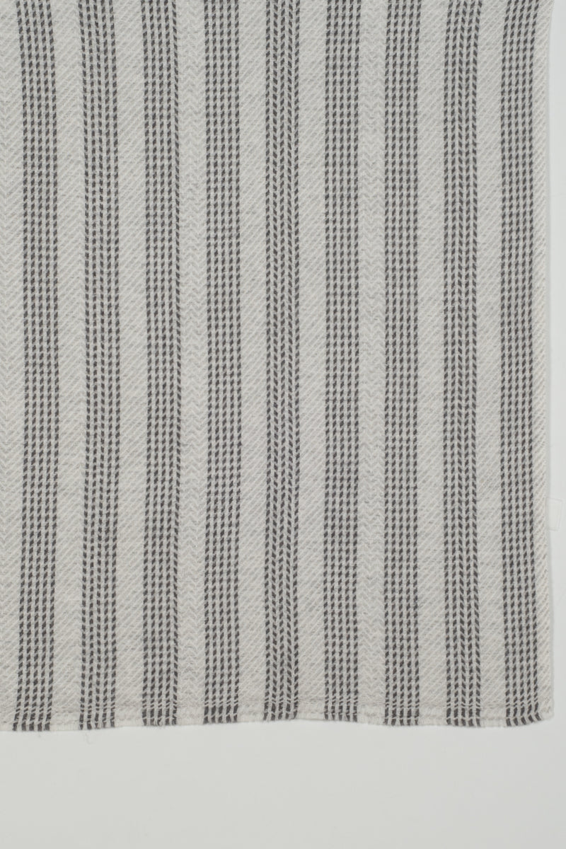 Chevron Stripe Bands Cashmere Wool Scarf - Grey