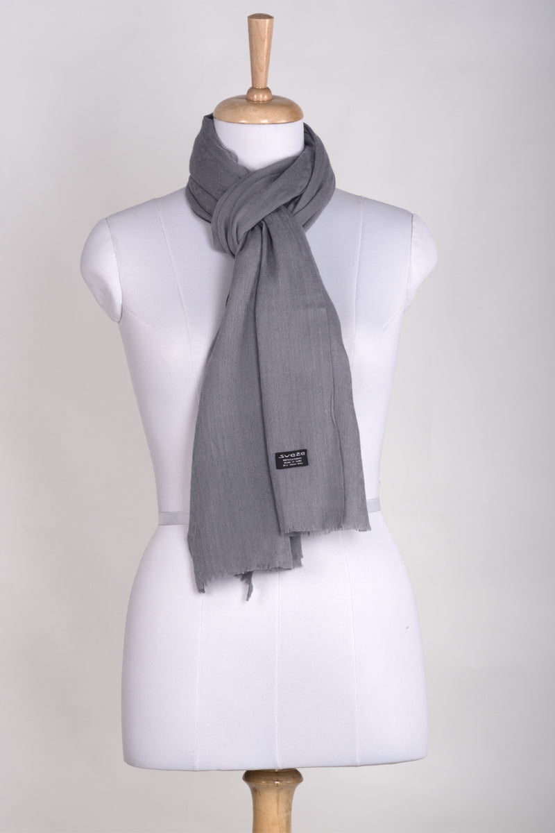 Paisley Jacquard Weave Cashmere Wool Scarf - Duck Egg