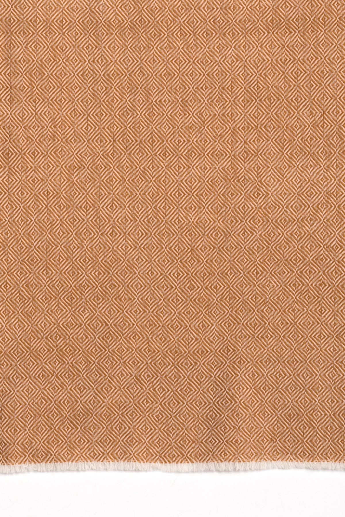 Diamond Weave Two Tone Woollen Scarf - Ochre