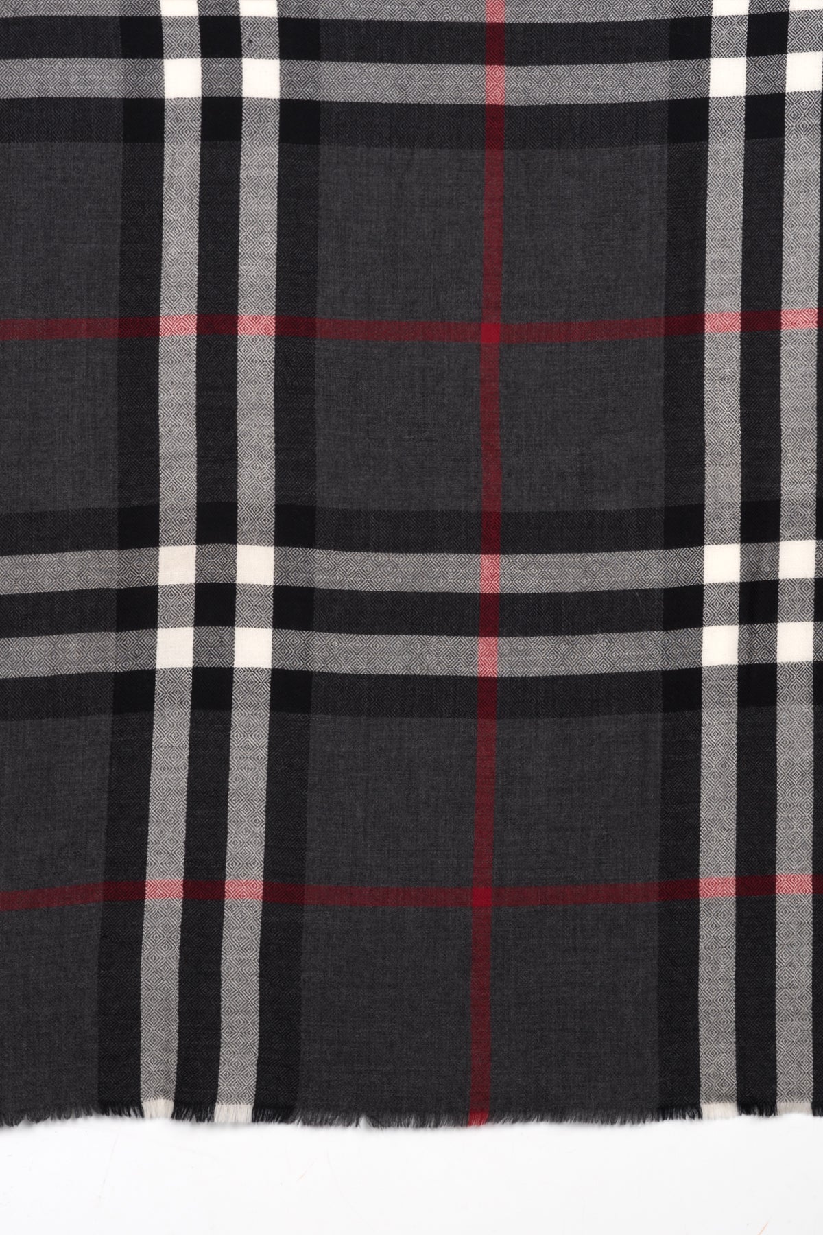 Checks with Small Diamond Weave - Charcoal Black White