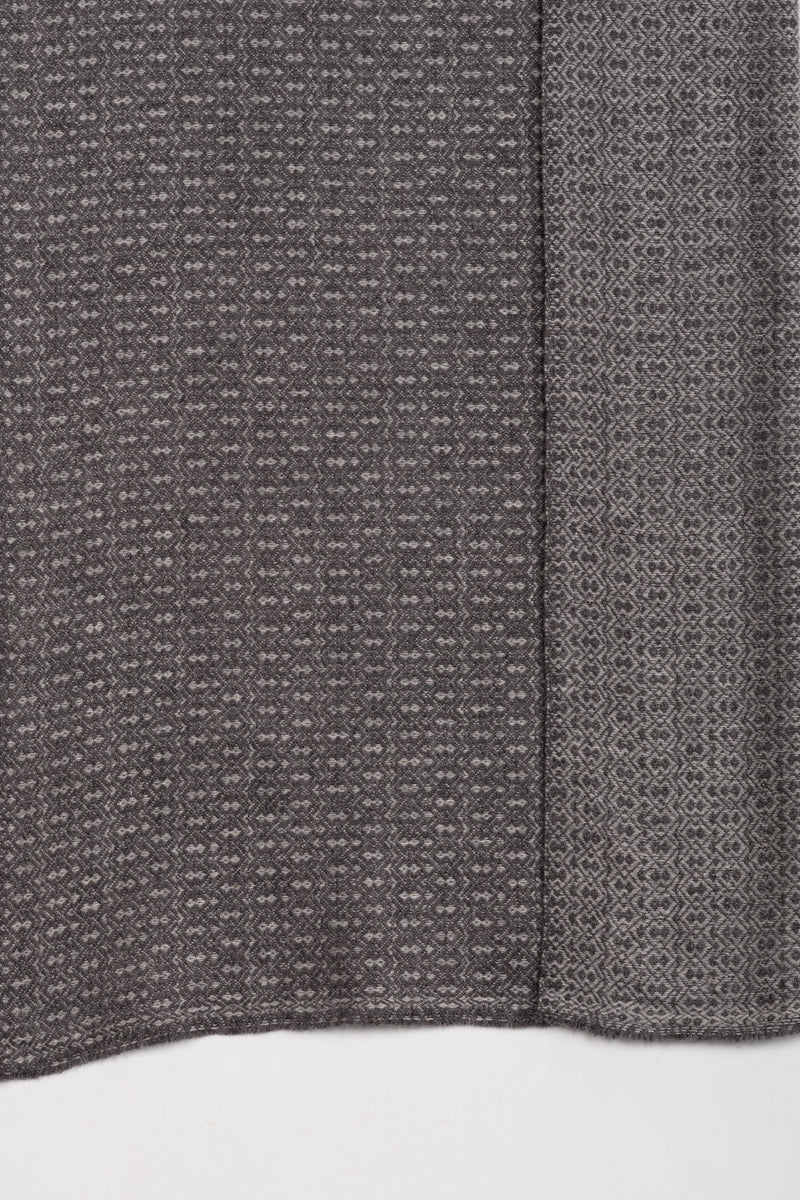 Novelty Diamond Weave Cashmere Wool Scarf - Grey Tonal